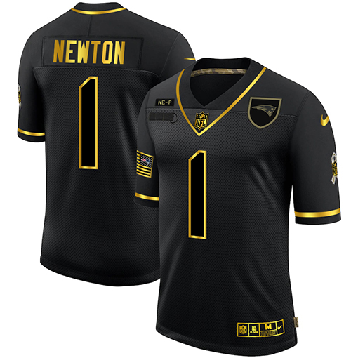 New England Patriots #1 Cam Newton Men Nike 2020 Salute To Service Golden Limited NFL black Jerseys->chicago bears->NFL Jersey